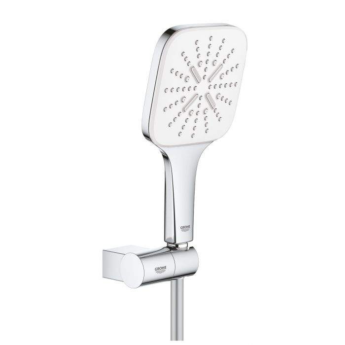 Zestaw prysznicowy 3-strumieniowy GROHE Rainshower SmartActive 130 Cube moon white | 26588LS0
