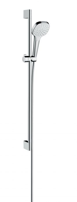 Zestaw prysznicowy HANSGROHE Croma Select E biały/chrom zawiera: główka prysznicowa, drążek prysznicowy, wąż prysznicowy, suwak | 26595400