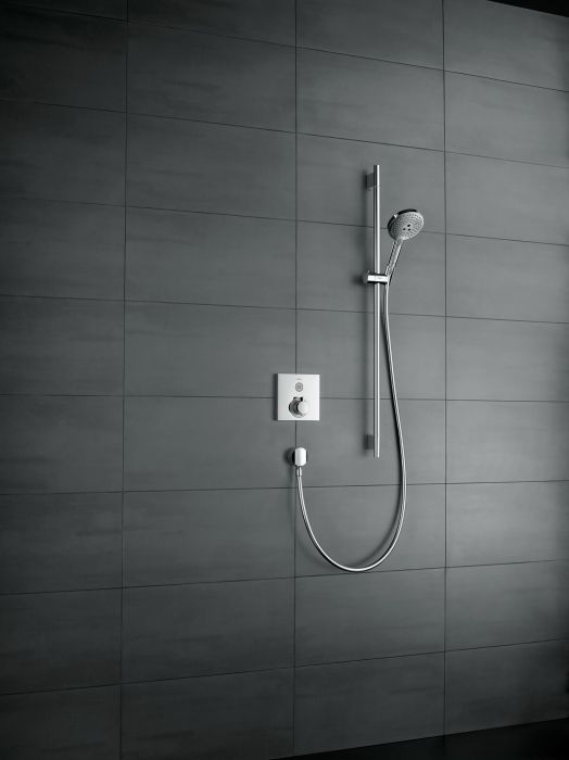 Zestaw prysznicowy HANSGROHE Raindance Select S biały/chrom w komplecie: główka prysznicowa, drążek prysznicowy, wąż prysznicowy, suwak, mydelniczka  | 26631400