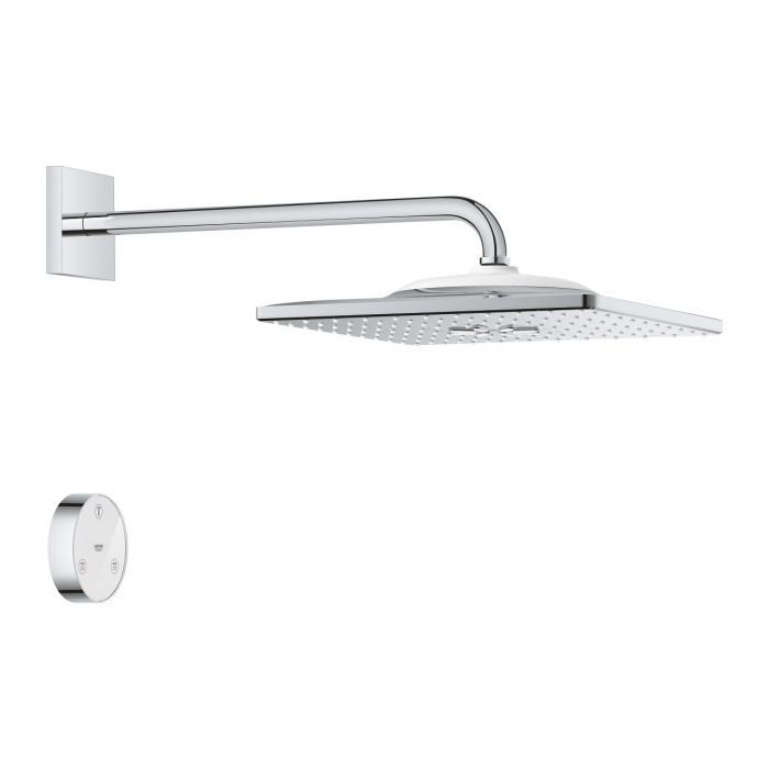 Deszczownica kwadratowy 2-strumieniowa GROHE Rainshower SmartConnect 310 Cube strumień PureRain, ActiveRain EcoJoy, DreamSpray, SpeedClean, Long-Life Shine chrom  | 26642000