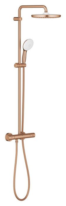 Zestaw prysznicowy GROHE TEMPESTA SYSTEM 250 Brushed Warm Sunset z termostatem do montażu ściennego  | 26670DL1