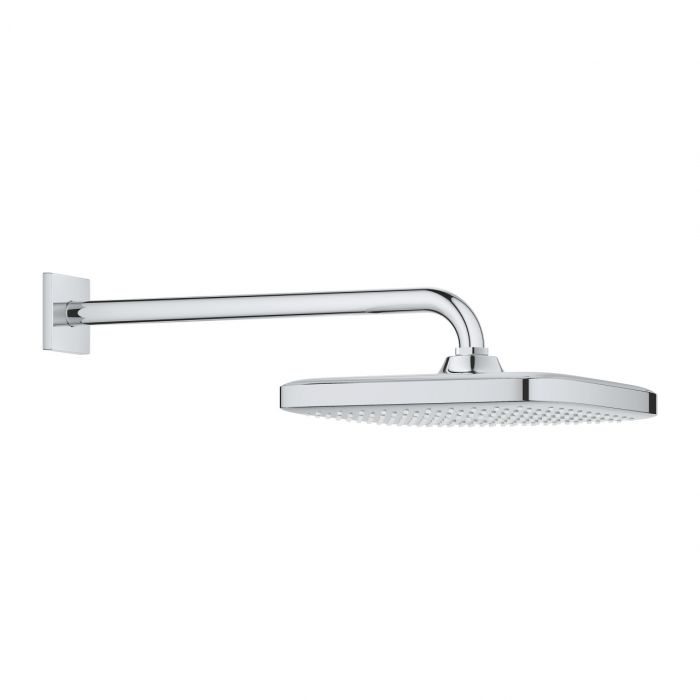 Deszczownica kwadratowy jednostrumieniowa, 250 x 250 mm, ramię prysznica 380 mm GROHE Tempesta 250 Cube chrom | 26682000