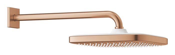 Deszczownica 250 mm GROHE TEMPESTA CUBE z ramieniem 380 mm Brushed Warm Sunset  | 26687DL0