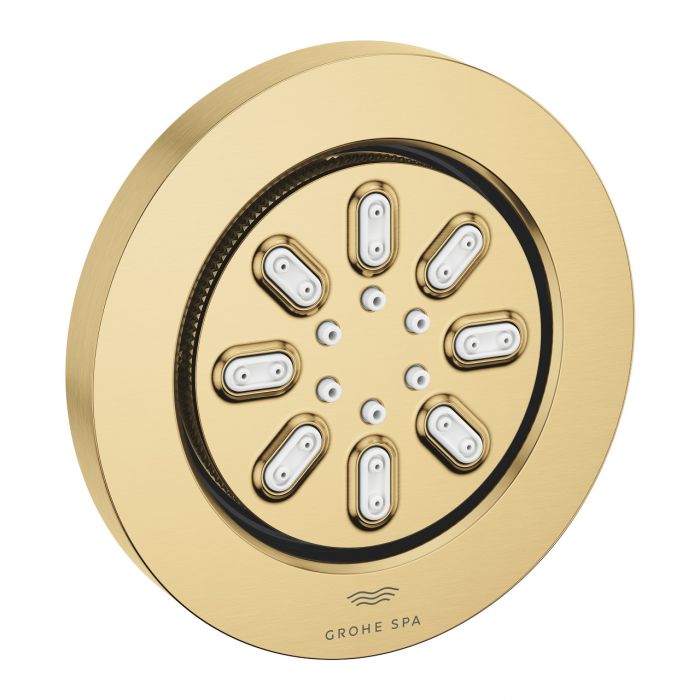 Prysznic okrągły boczny, 2 strumienie d75 mm GROHE RAINSHOWER AQUA Water Saving ogranicznik przepływu 3.3 l/min, DreamSpray, SpeedClean, strumienie PureRain, ActiveJet brushed cool sunrise | 26801GN0