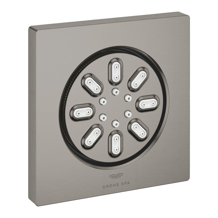 Prysznic kwadratowy boczny, 2 strumienie 75 x 75 mm GROHE RAINSHOWER AQUA brushed hard graphite  | 26802AL0