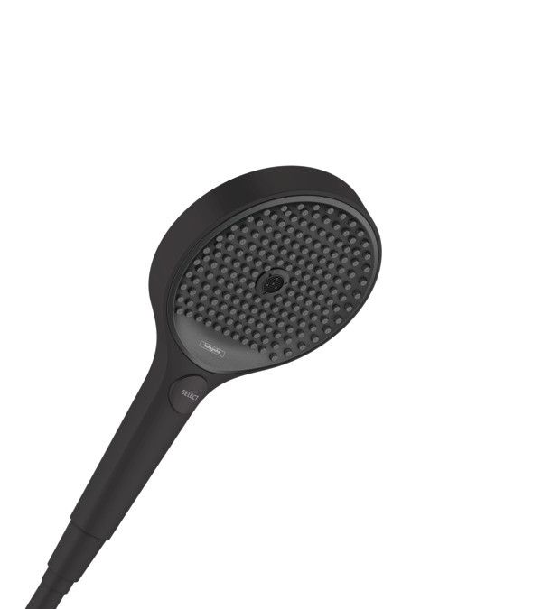 Głowica prysznicowa 3-strumieniowa HANSGROHE Rainfinity 130 3jet metalowa okrągły czarna matowa | 26864670