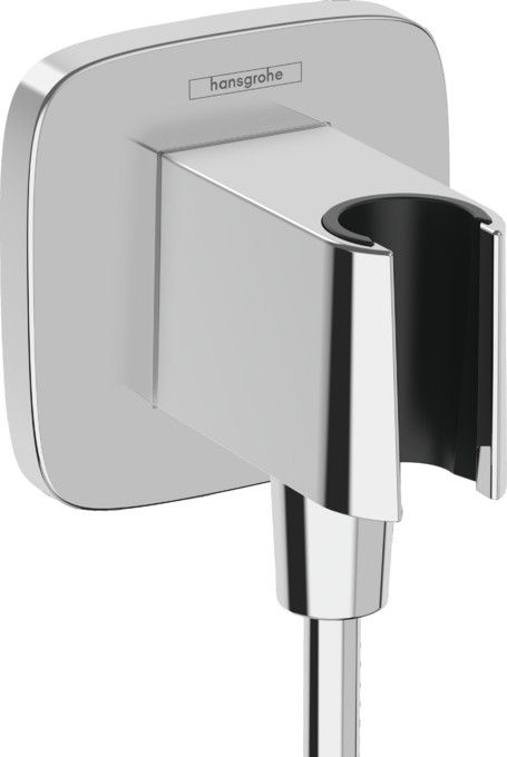 Przyłącze węża z uchwytem prysznicowym HANSGROHE FixFit Q z tworzywa 90 x 90 x 81 mm chrom | 26887000
