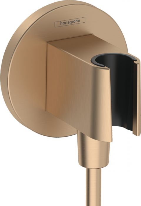 Przyłącze węża z uchwytem prysznicowym HANSGROHE FixFit E z tworzywa 95 x 95 x 81 mm brąz szczotkowany | 26888140