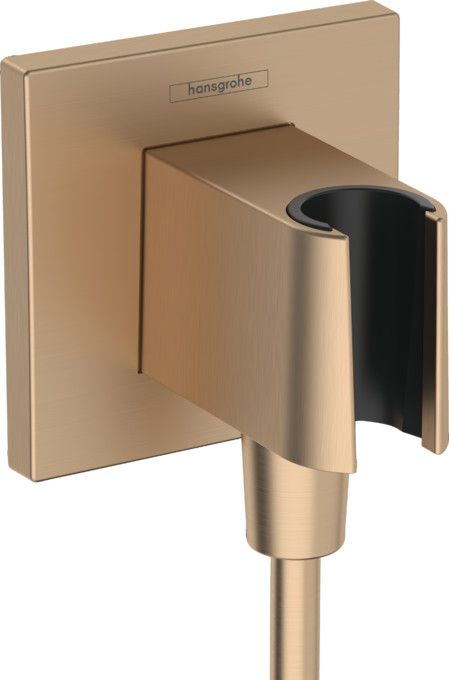 Przyłącze węża z uchwytem prysznicowym HANSGROHE FixFit E z tworzywa 90 x 90 x 81 mm brąz szczotkowany | 26889140