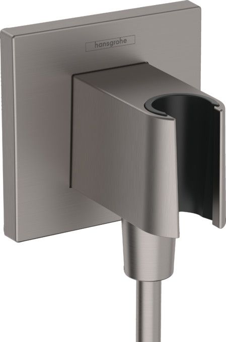 Przyłącze węża z uchwytem prysznicowym HANSGROHE FixFit E z tworzywa 90 x 90 x 81 mm czarny chrom szczotkowany  | 26889340
