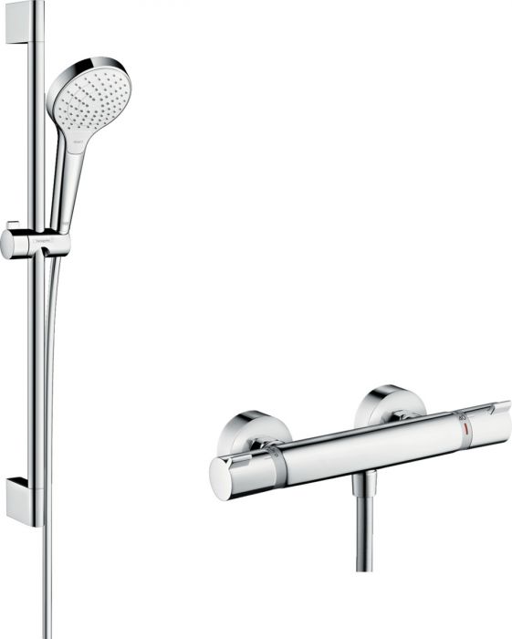 Zestaw prysznicowy HANSGROHE Croma Select S 3jet Vario/Ecostat Combi 0,65 m biały/chrom przepływ max. (przy 3 bar): 15 l/min | 27013400