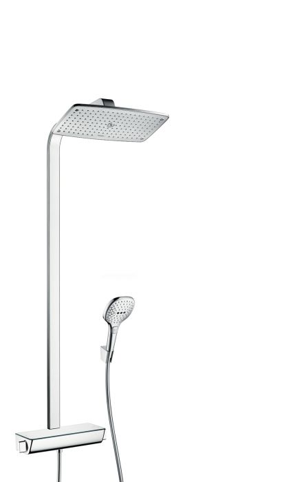 Komplet prysznicowy HANSGROHE Raindance Select E 360 chrom zawiera: główkę prysznicową Raindance Select E 120 3jet, uchwyt prysznicowy Porter'S, wąż Isiflex 1,60 m | 27112000