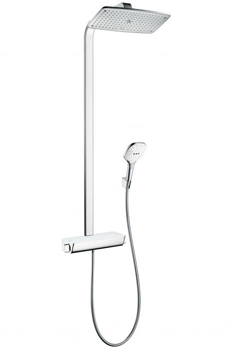 Komplet prysznicowy HANSGROHE Raindance Select E 360 biały/chrom zawiera: główkę prysznicową Raindance Select E 120 3jet, uchwyt prysznicowy Porter'S, wąż Isiflex 1,60 m  | 27112400