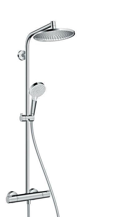 Komplet prysznicowy HANSGROHE Crometta S DN 15 chrom składający się z: głowicy prysznicowej Crometta S 240 1jet, główki prysznicowej Crometta Vario  węża prysznicowego Isiflex z powierzchnią metaliczną 1,60 m  | 27267000