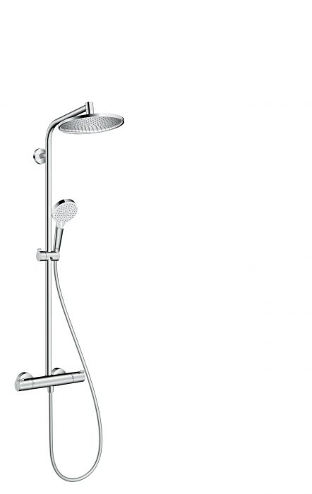 Komplet prysznicowy 1jet EcoSmart z termostatem HANSGROHE Crometta S 240 DN 15 chrom 9 l/min zawiera: głowica prysznicowa, główka prysznicowa, bateria termostatyczna, wąż prysznicowy, suwak | 27268000