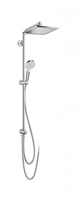 Komplet prysznicowy HANSGROHE Crometta E chrom w komplecie: głowica prysznicowa, główka prysznicowa, wąż prysznicowy, suwak, przyłącze węża | 27289000