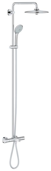 System wannowo-prysznicowy z termostatem,do montażu ściennego GROHE Euphoria poziome obrotowe ramię 450 mm, średnica 260 chrom | 27475001