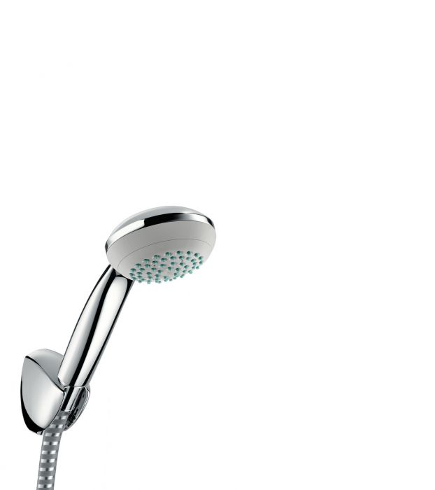Zestaw prysznicowy HANSGROHE Crometta 85 1jet/Porter'C chrom zawiera: główkę prysznicową Crometta 85 1jet, uchwyt prysznicowy Porter'C, wąż Metalflex 1,60 m | 27577000