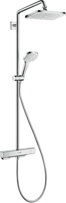 Zestaw prysznicowy 1 jet z termostatem Ecostat E HANSGROHE Croma E 280 chrom zawiera: głowicę prysznicową, główkę prysznicową, baterię termostatyczną, wąż prysznicowy, suwak | 27630000