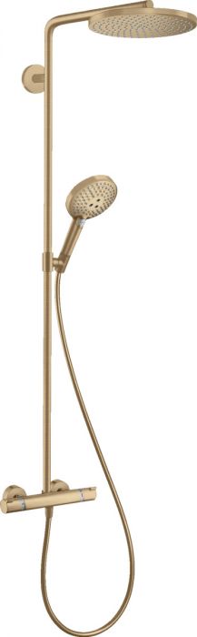 Zestaw prysznicowy 1jet HANSGROHE Raindance Select S 240 brąz szczotkowany z termostatem w komplecie: głowica prysznicowa S240 P, główka prysznicowa, bateria termostatyczna, wąż prysznicowy, suwak, drążek prysznicowy 460 mm | 27633140