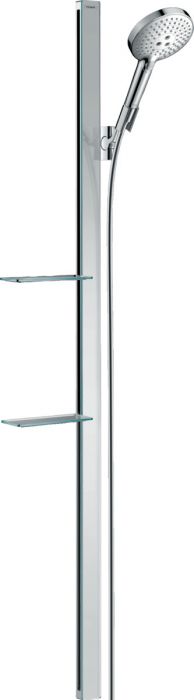 Zestaw prysznicowy punktowy HANSGROHE Raindance Select S 120 3jet wielkość 125 mm chrom 3-strumieniowy w zestawie: z drążkiem 150 cm, mydelniczkami, suwak | 27646000