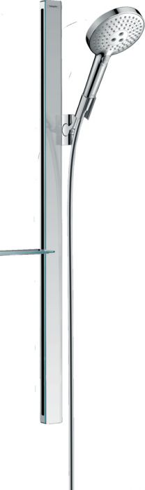 Zestaw prysznicowy ścienny HANSGROHE Raindance Select S długość drążka: 900 mm biały/chrom zawiera: główka prysznicowa, drążek prysznicowy, wąż prysznicowy, suwak, mydelniczka  | 27649000