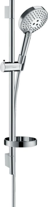 Zestaw prysznicowy HANSGROHE Raindance Select S 120 3jet P chrom 3-strumieniowy, w zestawie: drążek prysznicowy z wężem (28632000), główka prysznicowa (26014000) i mydelniczka (28679000) | 27654000