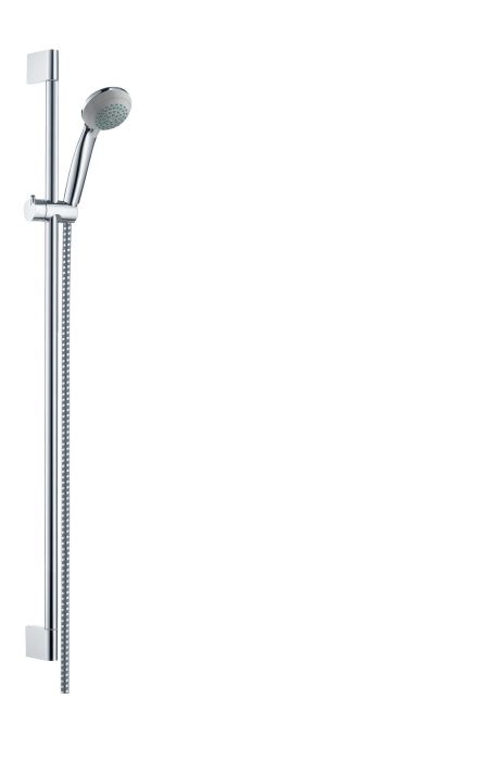 Zestaw prysznicowy HANSGROHE Crometta 85 chrom zawiera: główka prysznicowa, drążek prysznicowy, wąż prysznicowy, suwak | 27729000