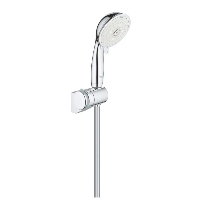 Zestaw prysznicowy GROHE Tempesta Rustic chrom 4 strumienie w komplecie: prysznic ręczny (27608001), regulowany uchwyt ścienny (27595000), wąż prysznicowy Relexaflex 1750 mm 1/2" x 1/2" (28154001) | 27805001