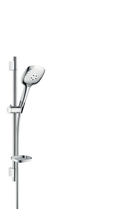 Zestaw prysznicowy HANSGROHE Raindance Select E chrom w komplecie: główka prysznicowa, drążek prysznicowy, wąż prysznicowy, suwak, mydelniczka | 27856000