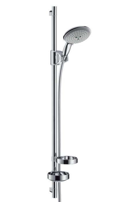 Zestaw prysznicowy ścienny HANSGROHE Raindance E 300 1jet 350 ST mosiądz głowica kwadratowa 300 x 300 mm, długość ramienia: 405 mm chrom półka ze szkła hartowanego, 1 strumień: RainAir | 27361000