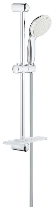 Zestaw prysznicowy GROHE Tempesta Rustic długość węża: 1750 mm, długość drążka: 600 mm chrom 4 strumienie w komplecie: prysznic ręczny (27608001), drążek prysznicowy (27 519 000), wąż prysznicowy Relexaflex (28154 001) | 27609001
