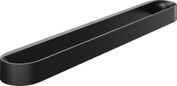 Wieszak na ręcznik ścienny HANSGROHE WallStoris mocowania kryte z tworzywa sztucznego 581 x 81 x 39 mm czarny mat w zestawie: panel dekoracyjny, szyna nośna, zestaw do klejenia  | 27926670