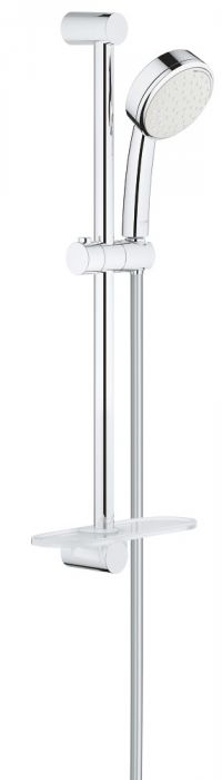 Zestaw prysznicowy 2 strumienie GROHE Tempesta 100 chrom zawiera: prysznic ręczny (27571002), drążek prysznicowy 600 mm (27521000), wąż prysznicowy Relexaflex 1750 mm (28154001), półkę GROHE EasyReach (27596000) | 27928002