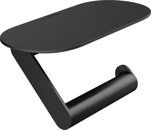 Uchwyt na papier toaletowy ścienny HANSGROHE WallStoris z półką, mocowanie kryte długość: 230 mm czarny matowy | 27928670