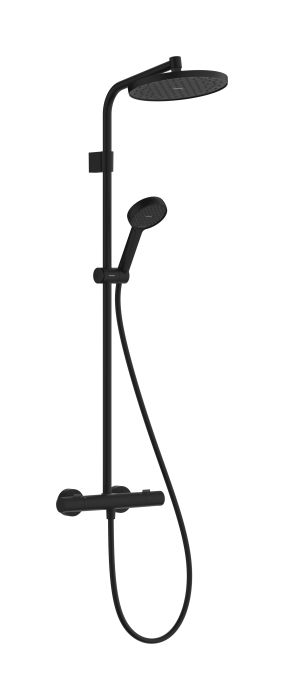 Komplet prysznicowy 1jet EcoSmart HANSGROHE Activera S 240 czarny matowy z termostatem Ecostat Fine Varia  | 28078670