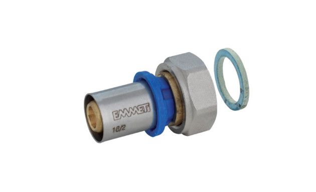 Półśrubunek mosiądz P/F SKALAR z uszczelką płaską 20 mm x 3/4"