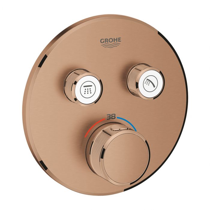 Element natynkowy do montażu gotowego z Rapido SmartBox (35600000) GROHE Grohtherm SmartControl do baterii termostatycznej podtynkowej mosiężny brushed warm sunset | 29119DL0