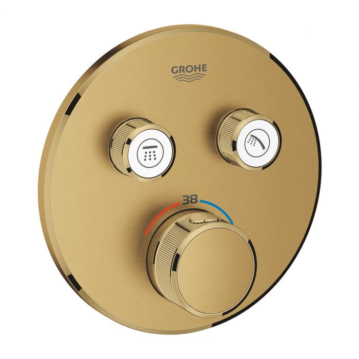 Element natynkowy do montażu gotowego z Rapido SmartBox (35600000) GROHE Grohtherm SmartControl do baterii termostatycznej podtynkowej mosiężny brushed cool sunrise | 29119GN0
