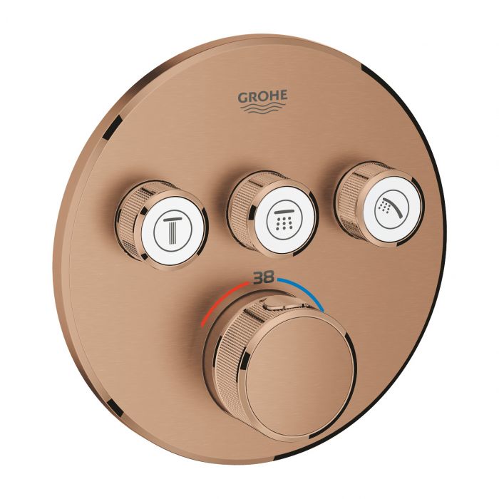 Element natynkowy do montażu gotowego z Rapido SmartBox 35 600/35 604 GROHE Grohtherm SmartControl do baterii termostatycznej podtynkowej brushed warm sunset | 29121DL0