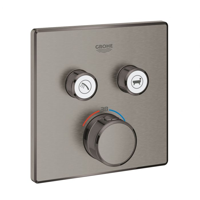 Element natynkowy do montażu gotowego z Rapido SmartBox 35600000 GROHE Grohtherm SmartControl do baterii podtynkowej termostatycznej brushed hard graphite | 29124AL0