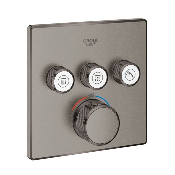 Element natynkowy do montażu z Rapido SmartBox 35600000/35604000 GROHE Grohtherm SmartControl do baterii podtynkowej termostatycznej brushed hard graphite | 29126AL0