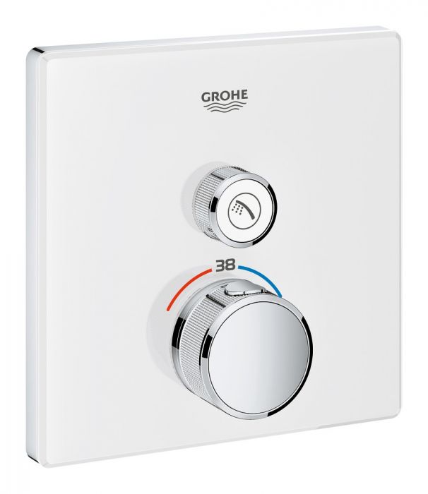 GROHTHERM SmartControl bateria prysznicowa termostatyczna, podtynkowa do montażu gotowego z Rapido SmartBox do obsługi 2-wyjśc wody, kwadratowa moon white 