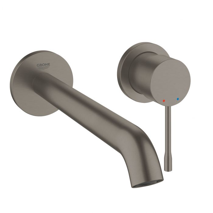 Bateria umywalkowa ścienna podtynkowa, do montażu z elementem podtynkowym 23571000 GROHE Essence 1-uchwytowa 2-otworowa brushed hard graphite | 29193AL1