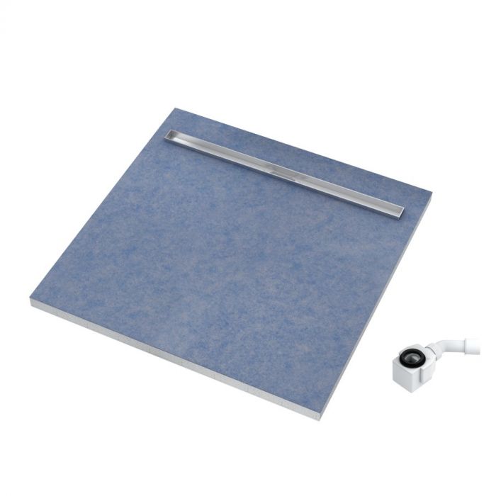 Brodzik STABILSOUND kwadratowy podpłytkowy 80 x 80 cm SCHEDPOL SLIM LUX z syfonem szybkoprzepływowym w zestawie | 10101OLPL
