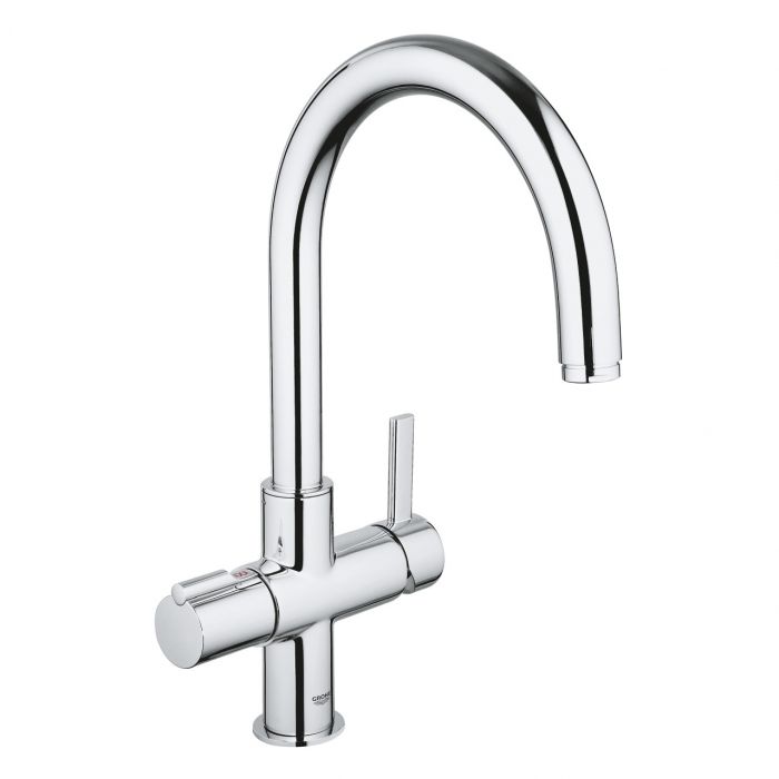 Bateria zlewozmywakowa stojąca GROHE Red Duo 2-uchwytowa 1-otworowa chrom | 30033000