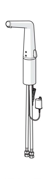 INSPERA bateria umywalkowa stojąca bezdotykowa 1-uchwytowa 1-otworowa zasięg wylewki 164 mm wysokość 357 mm chrom ze stałą wylewką z uchwytem regulującym temperaturę, z filtrami siatkowymi, zaworami zwrotnymi i sensorem Autofocus