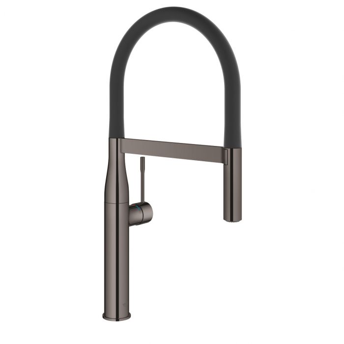 Bateria zlewozmywakowa stojąca GROHE Essence 1-uchwytowa 1-otworowa mosiężna hard graphite z wysoką obrotową wylewką 360° | 30294A00