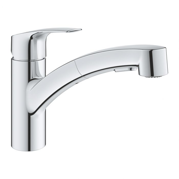 Bateria zlewozmywakowa stojąca GROHE Eurosmart 1-uchwytowa 1-otworowa DN 15 chrom z wyciąganą obrotową wylewką | 30305001