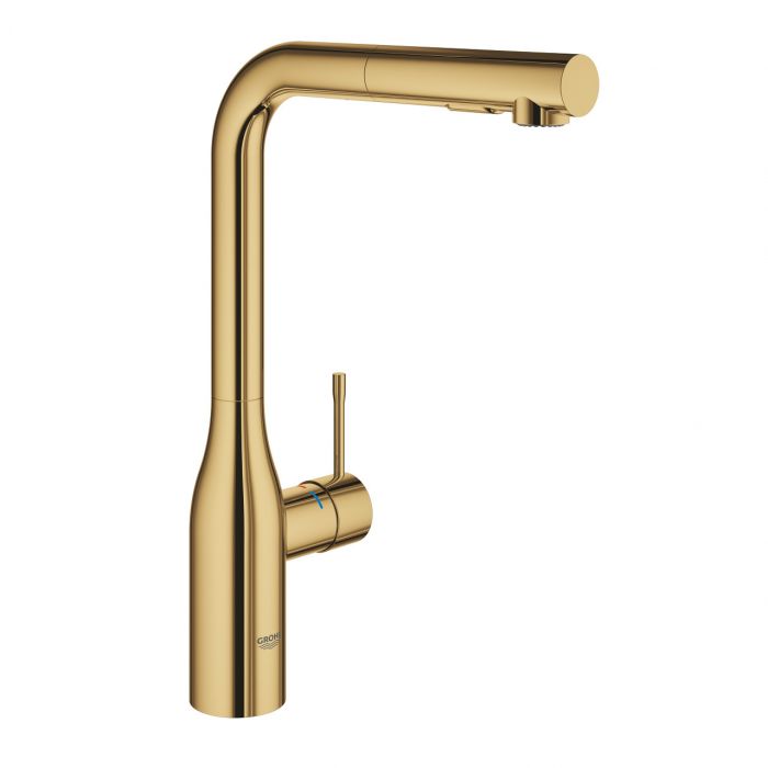 Bateria zlewozmywakowa stojąca GROHE Essence 1-uchwytowa 1-otworowa cool sunrise z obrotową wylewką 360° | 30504GL0